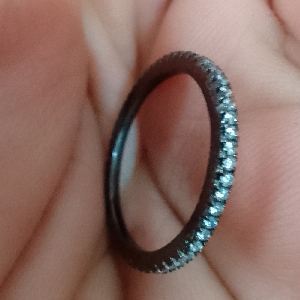 925 TEMILA  Sterling Silver White CZ Band Ring